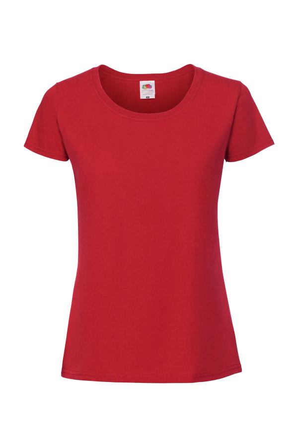 Iconic 195 naisten t-paita Fruit of the Loom isolla painatuksella